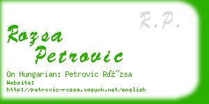 rozsa petrovic business card